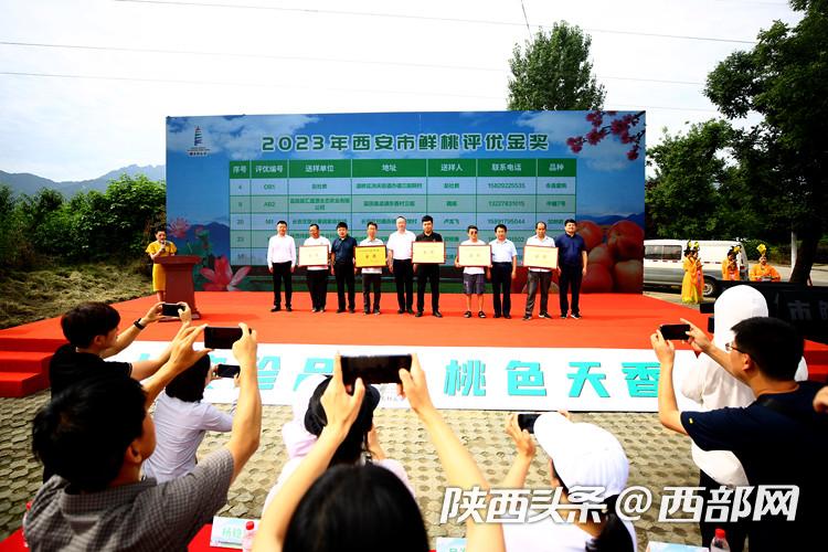 新一届“桃王”名单出炉!西安鲜桃评优活动在长安区举办(图1) 7233dfec53a6259140bd874650089bb8.jpeg